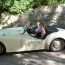 Ian and Mary Landan setting off in their TR3 - kudos for touring Europe without even the option of a roof!