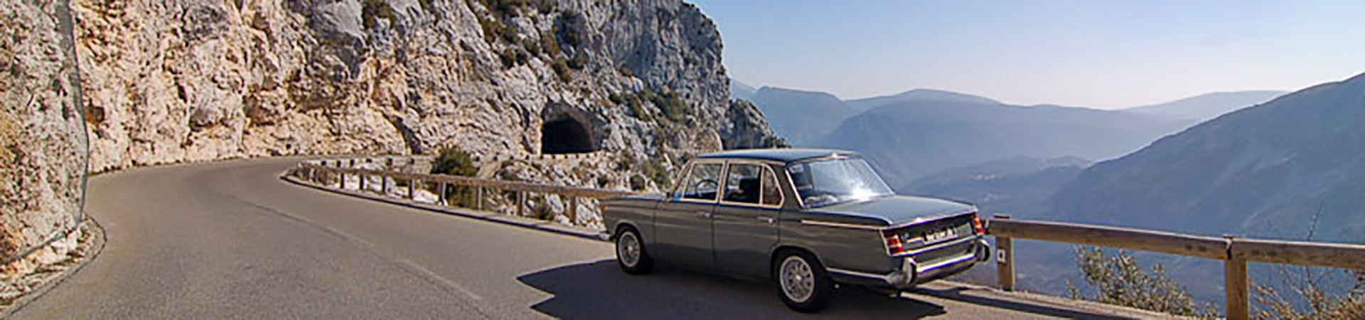Classic BMW heading for Le Foulon on the Route Napoleon.